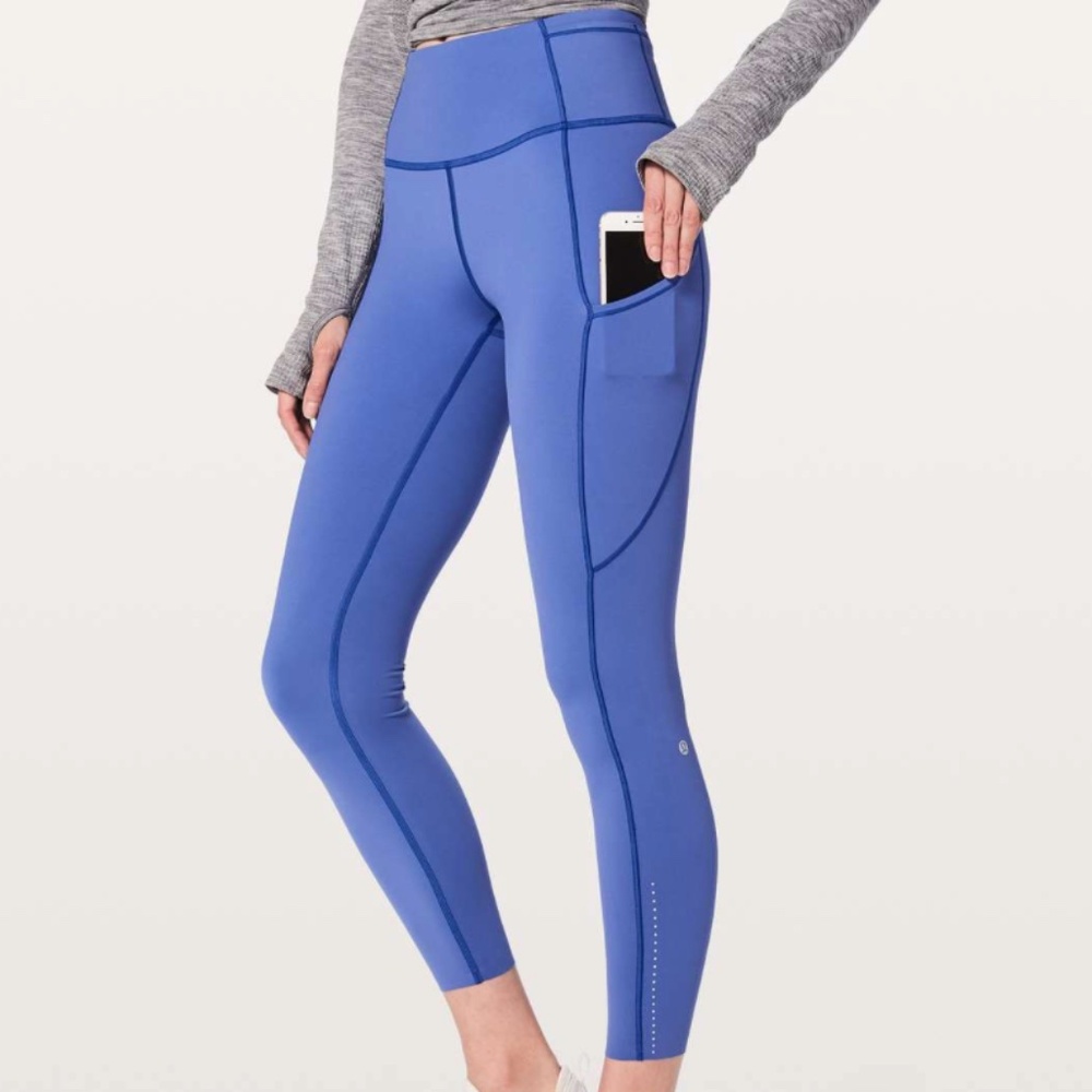 Lululemon Fast & Free 7/8 Tight II *Nulux 25" Moroccan Blue - Picture 3 of 6